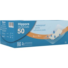 Hippore HydroSafe Αδιάβροχα Αποστειρωμένα Αυτοκόλλητα Επιθέματα 9x15cm 50τμχ