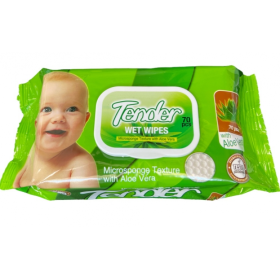 μωρομάντηλα Tender Aloe vera 70τμχ