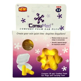 Ωτοασπίδες σφουγγαράκι 20τμχ με θήκη, Consumed NRR32