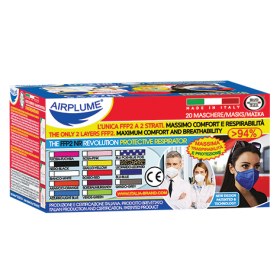 Brand Italia Μάσκα Προστασίας 4ply FFP2 NR, Νέο Design - Μπορντό - 